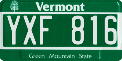 VT license plate YXF816