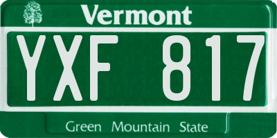VT license plate YXF817