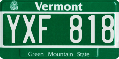 VT license plate YXF818