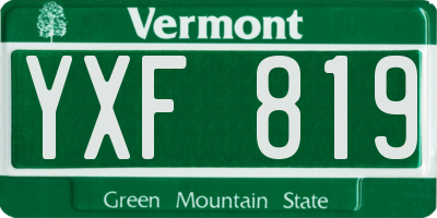 VT license plate YXF819