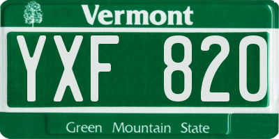 VT license plate YXF820