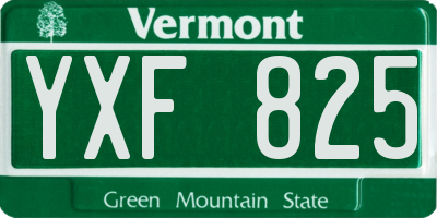 VT license plate YXF825