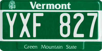 VT license plate YXF827