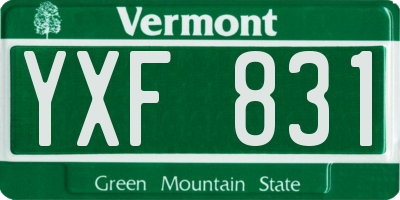 VT license plate YXF831