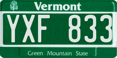VT license plate YXF833