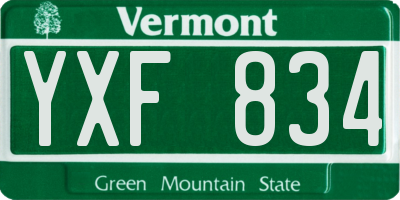 VT license plate YXF834
