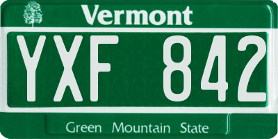 VT license plate YXF842