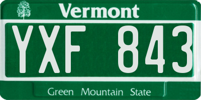 VT license plate YXF843
