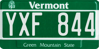 VT license plate YXF844