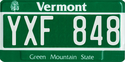 VT license plate YXF848