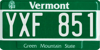 VT license plate YXF851