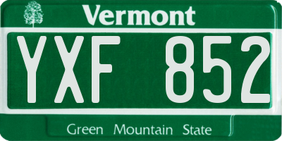 VT license plate YXF852