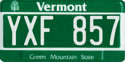 VT license plate YXF857
