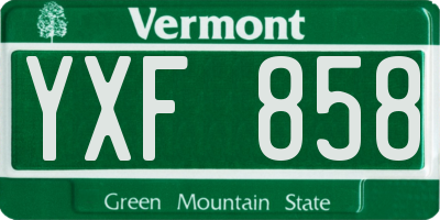 VT license plate YXF858