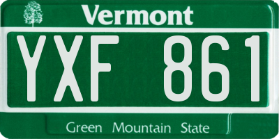 VT license plate YXF861
