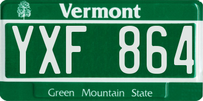 VT license plate YXF864