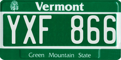 VT license plate YXF866