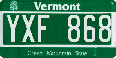 VT license plate YXF868