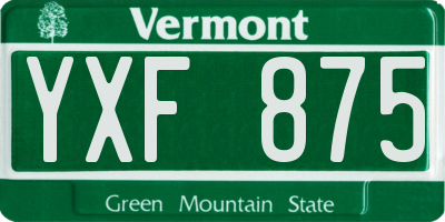 VT license plate YXF875