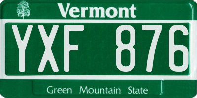 VT license plate YXF876