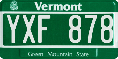 VT license plate YXF878