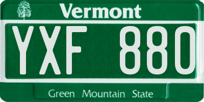 VT license plate YXF880