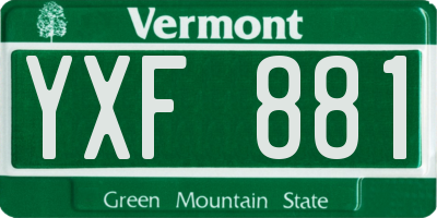 VT license plate YXF881