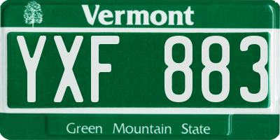 VT license plate YXF883