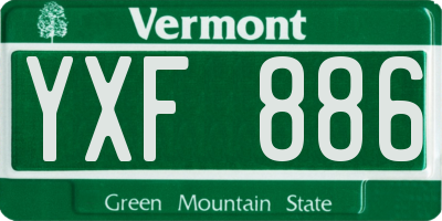 VT license plate YXF886