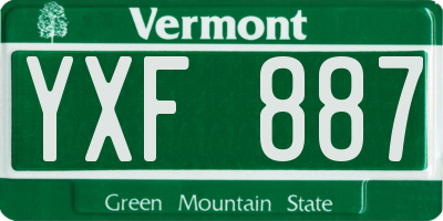 VT license plate YXF887