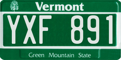 VT license plate YXF891