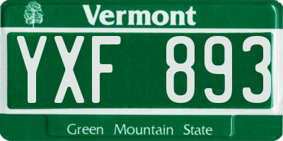 VT license plate YXF893
