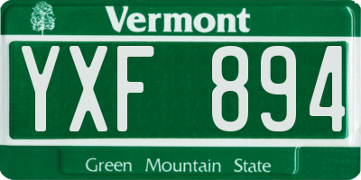 VT license plate YXF894