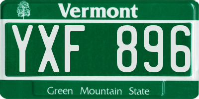 VT license plate YXF896