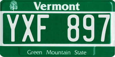 VT license plate YXF897