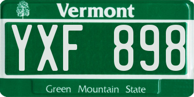 VT license plate YXF898