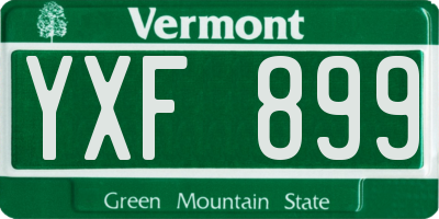 VT license plate YXF899