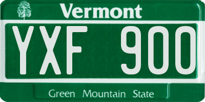 VT license plate YXF900