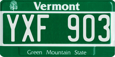 VT license plate YXF903