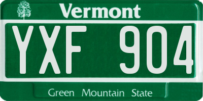 VT license plate YXF904