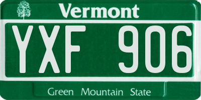 VT license plate YXF906