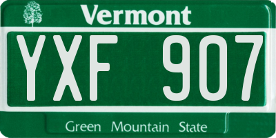VT license plate YXF907