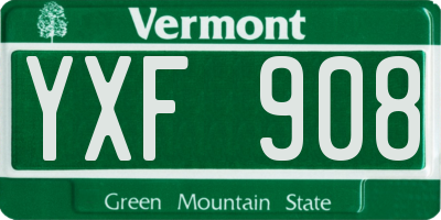 VT license plate YXF908