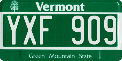 VT license plate YXF909