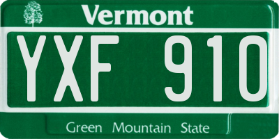 VT license plate YXF910