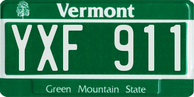 VT license plate YXF911