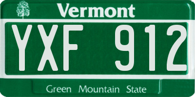 VT license plate YXF912