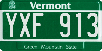 VT license plate YXF913