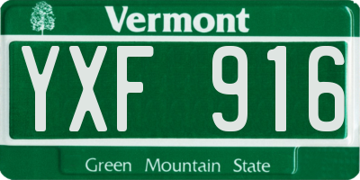 VT license plate YXF916