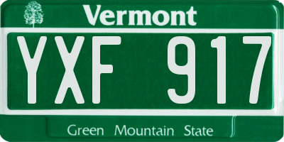 VT license plate YXF917